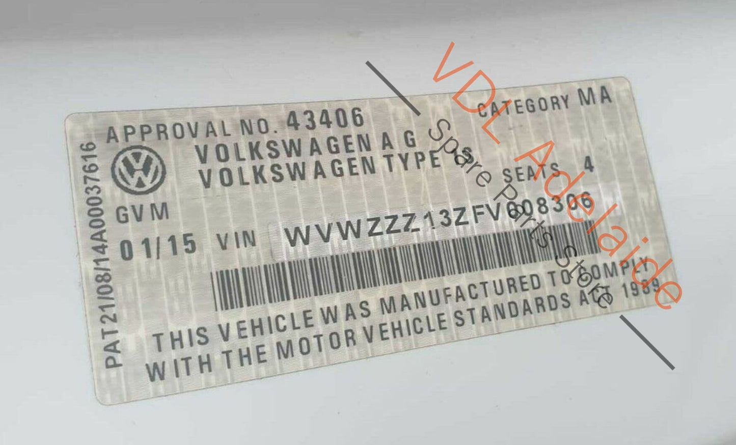 VW Scirocco Mk3 Parking PDC Sensor OEM 5Q0919275 Pure White LC9A 0Q0Q HOL 5Q0919275