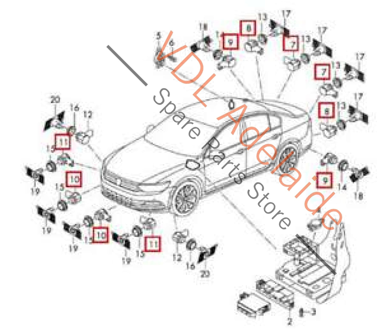 VW Passat B8 3G PDC Parking Sensor Genuine OEM Tungsten Silver 5Q0919275B PAT2 5Q0919275B