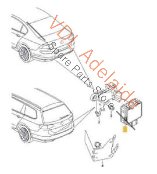 VW Passat B8 3G Rear Right Lane Change Assist Control Unit 3Q0907566B PAT2 3Q0907566B