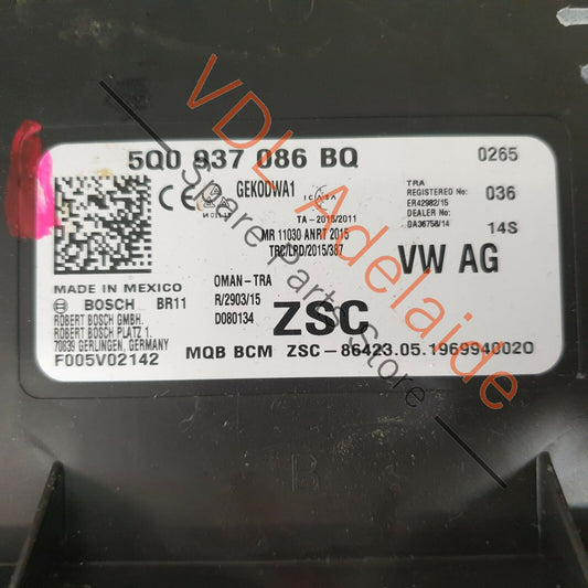 VW Tiguan R Mk2 5NA Allspace Onboard Supply Body Control Module BCM JES3 5Q0937086BR