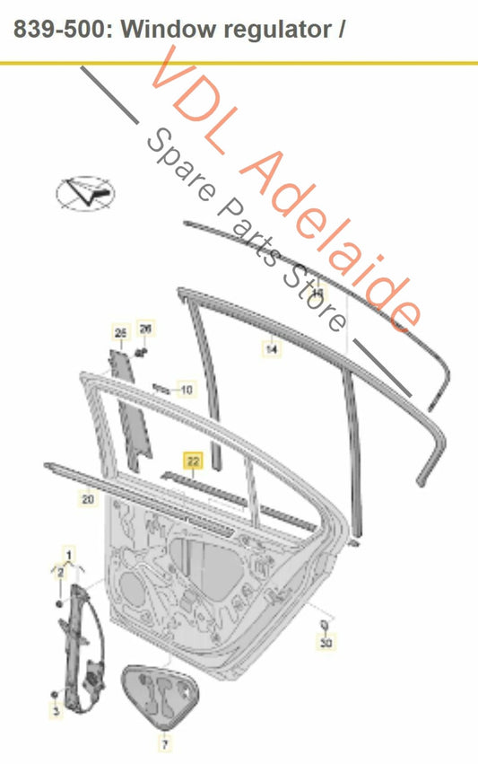 VW Passat R-Line B8 3G Sedan Rear Left Exterior Window Door Chrome Trim 3G5839475M 3G5839475MVNH