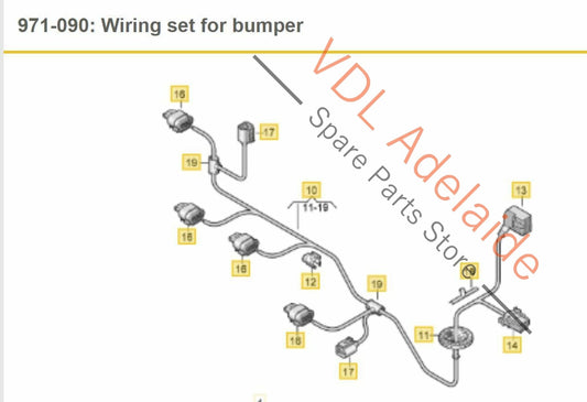 Volkswagen VW Tiguan R 5N Wiring Set for Rear Bumper Parking Sensors PDC JES2 5N0971104M