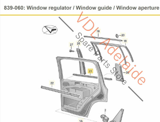 VW Tiguan R 5N Rear Left Exterior Window Seal Chrome Trim Moulding JES2 5N0839475D