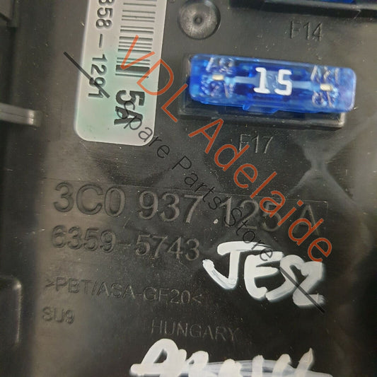 Volkswagen VW Audi Front E Box Fuse Relay Panel Engine Compartment JES2 3C0937125A