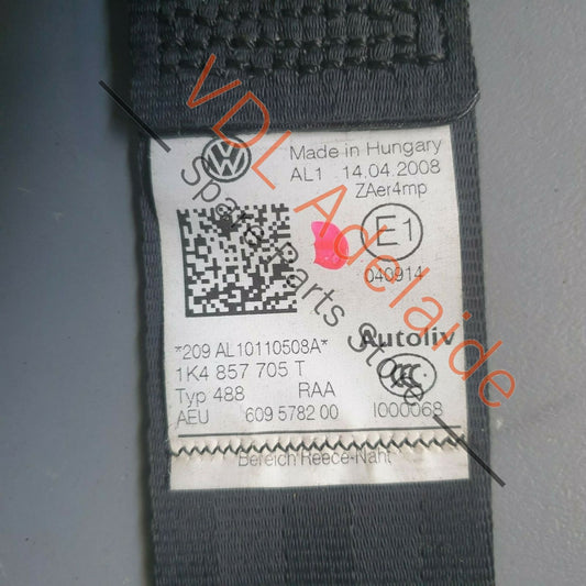 Volkswagen VW Golf Mk5 R32 Front Left Seatbelt for 4 door car RHD 1K4857705AS 1K4857705AS