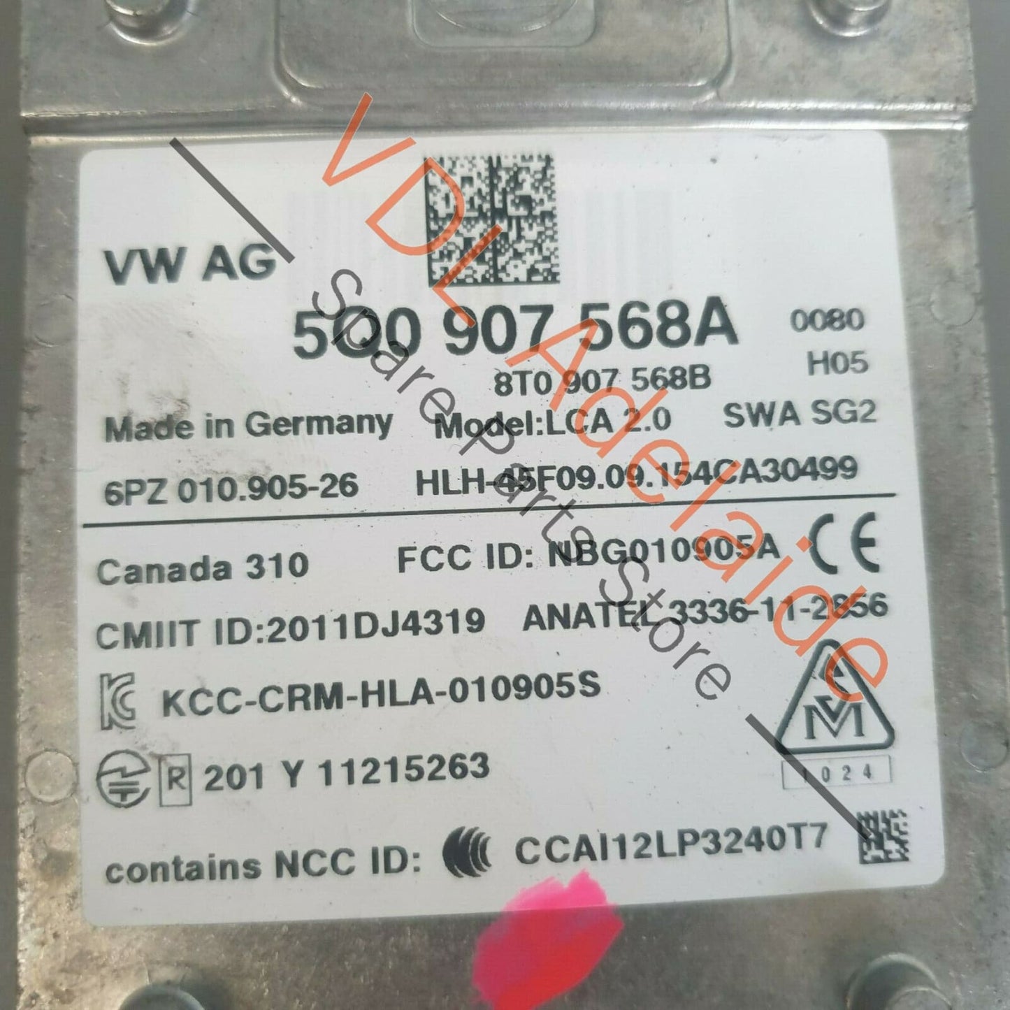 Audi S3 8V Rear Bumper Lane Change Assist Control Module Left Slave 5Q0907568A