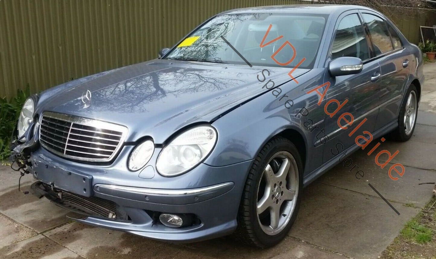 W211 E55 E-Class Exterior Door Handles Set Chrome & Tealight Blue