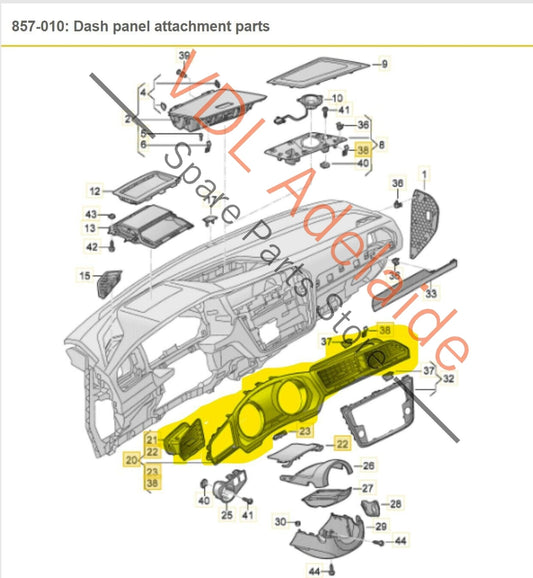 VW Tiguan MQB Gen2 Interior Dash Trim Panel Suit Virtual Cockpit Screen 5NC857189G