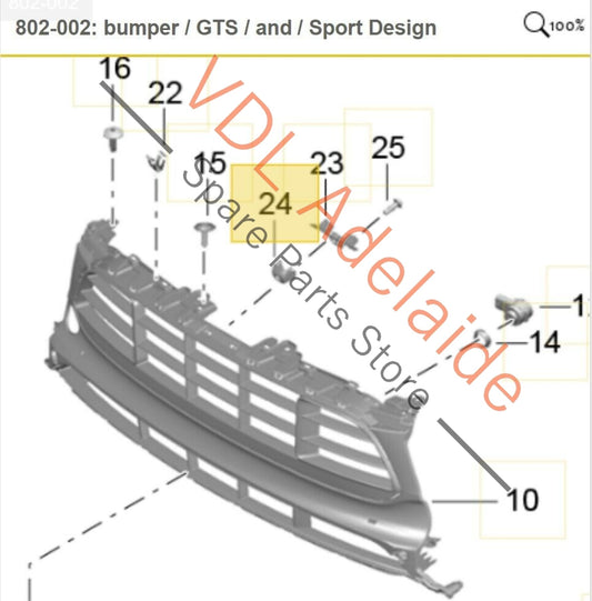 Porsche Macan 95B Forward Facing Camera Bumper Trim Exterior Moulding 95B807725AOK1