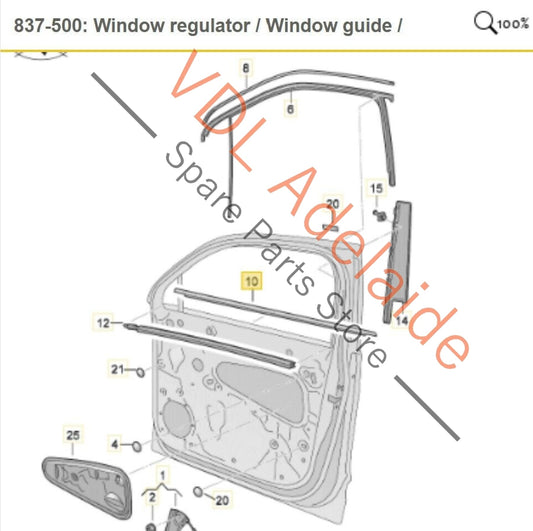 VW Tiguan MQB Mk2 Exterior Window Weather Strip Seal Chrome Front Left Door 5NA837475E
