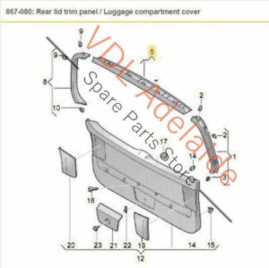 VW Golf MK7 Estate Wagon Rear Lid Tailgate Interior Trim Upper Centre 5G9867587 5G9867587