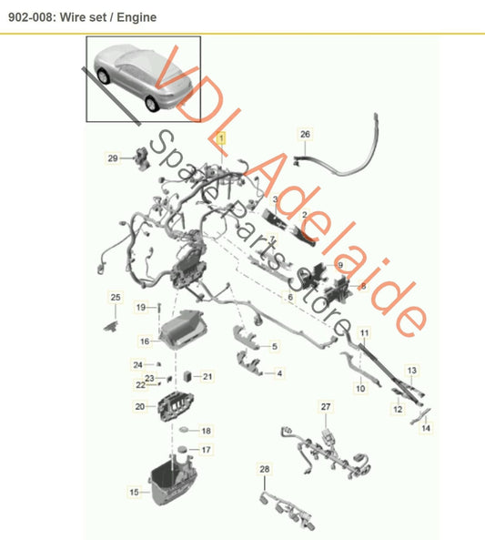 Porsche Macan GTS 3.0T V6 95B Electrical Cable Harness Wiring Set for Engine 94660700352