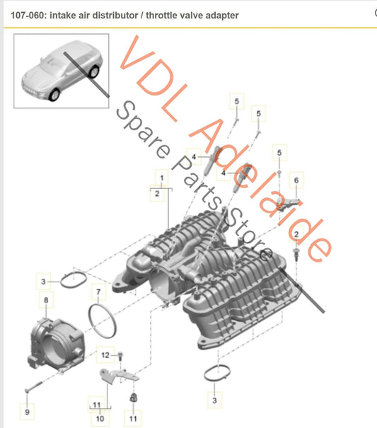 Porsche Macan 95B V6 Genuine Plastic Air Intake Manifold 94611001663 94611001663