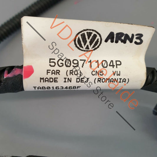 VW Golf R MK7 Rear Bumper Wiring Harness for PDC Parking Sensors 5G0971104P 5G0971104P