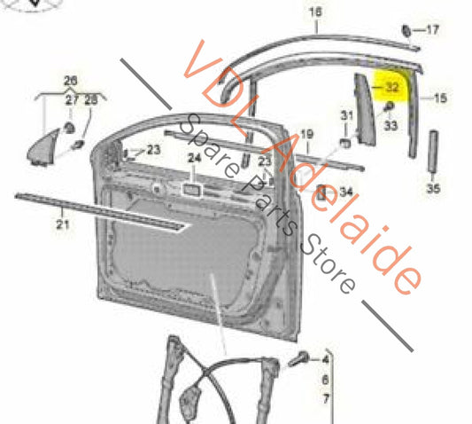 VW Passat R36 B6 3C Pillar Trim for Front Left Door Window Frame 3C4837901B 3C4837901B