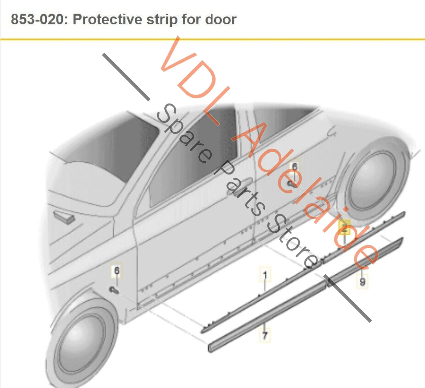 VW Passat R36 B6 Left Rear Exterior Door Chrome Moulding Strip 3C0853753C 2ZZ 3C0853753C