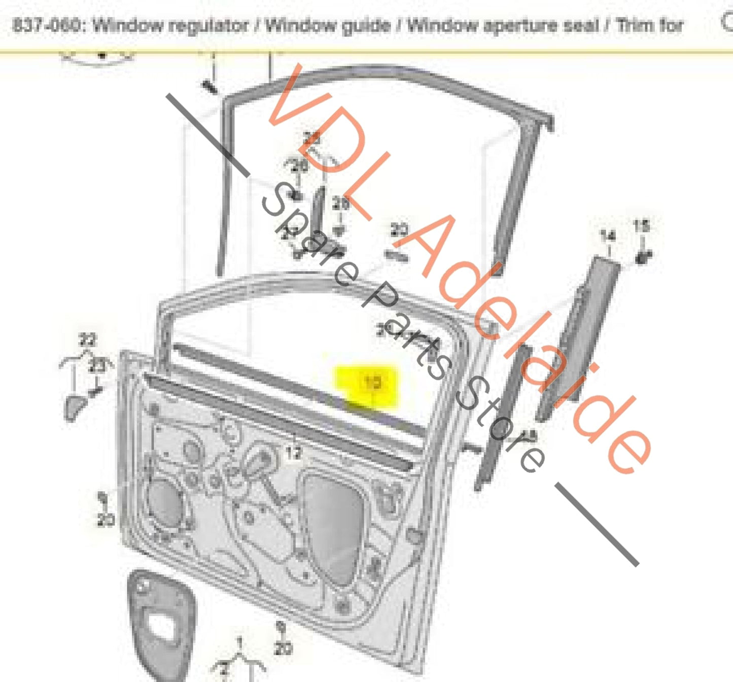 VW Golf MK7 Wagon Front Right Exterior Chrome Window Aperture Seal Moulding 5G4837476