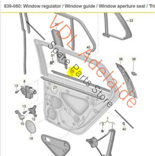 VW Golf MK7 Wagon Rear Left Exterior Chrome Window Aperture Seal Moulding 5G9839475