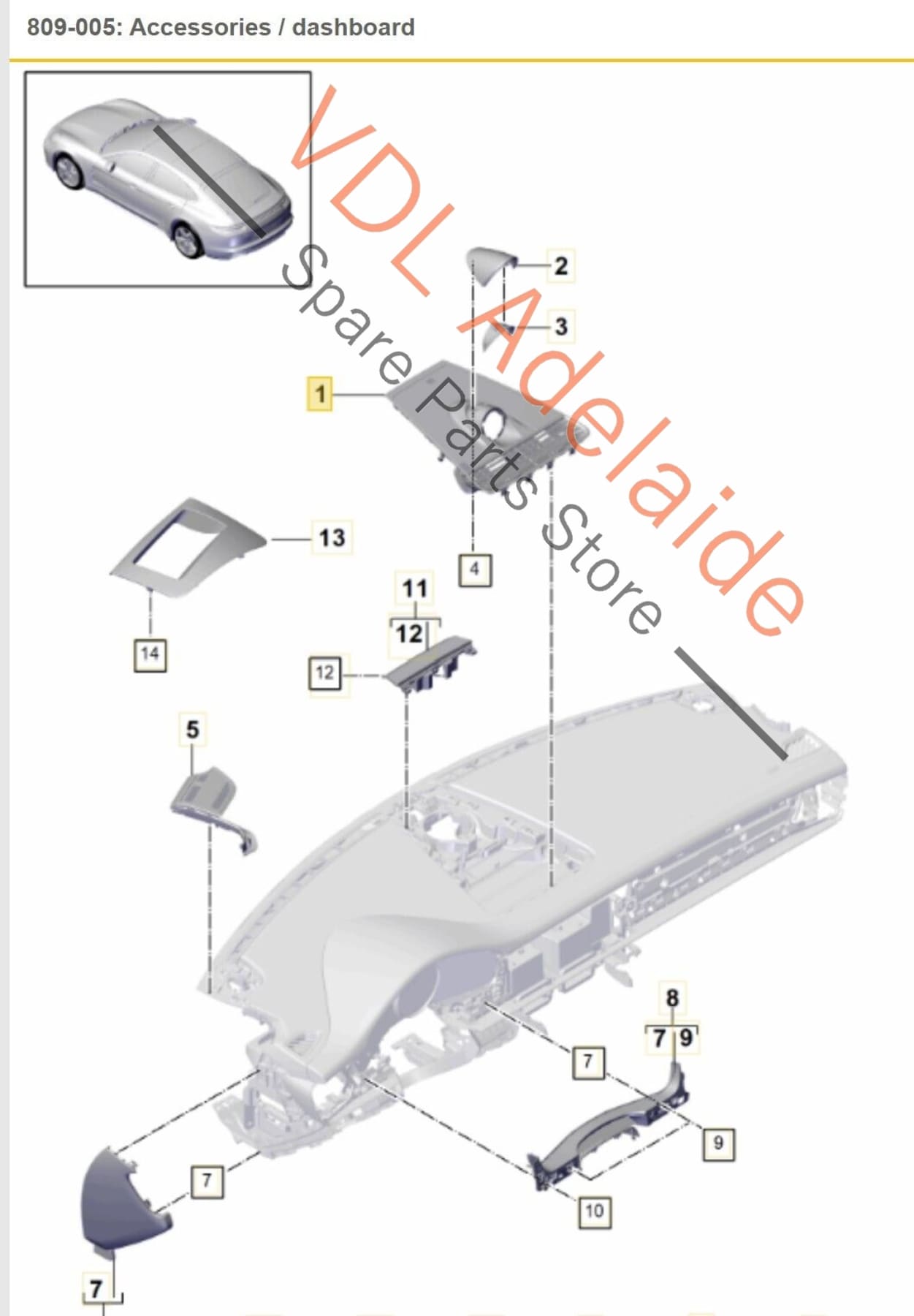 Porsche Panamera Turbo 971 Centre Dashboard Trim Cover Vent 971858122D