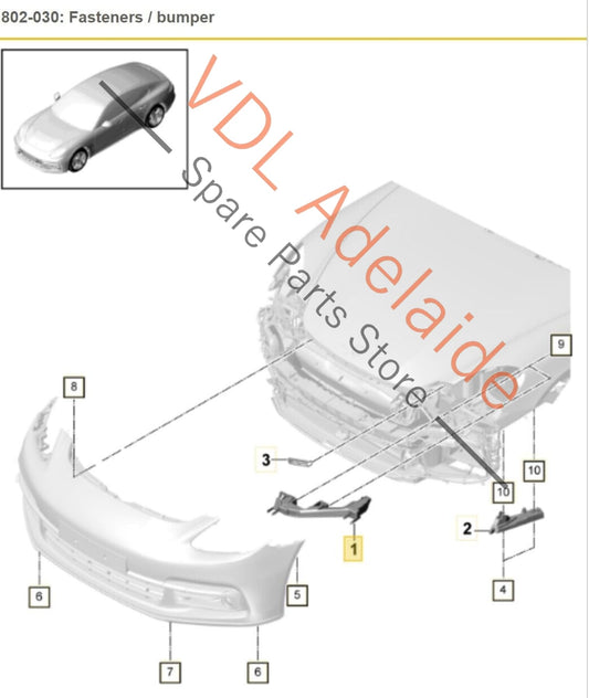 Porsche Panamera Turbo 971 Left Side Headlight Bracket 971807347