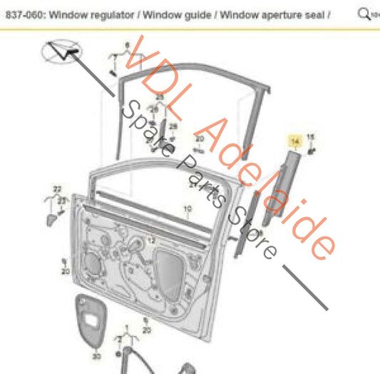 VW Golf GTi Mk7 Front Right Exterior Trim for Door Window Frame 5G4837890B 5G4837890B