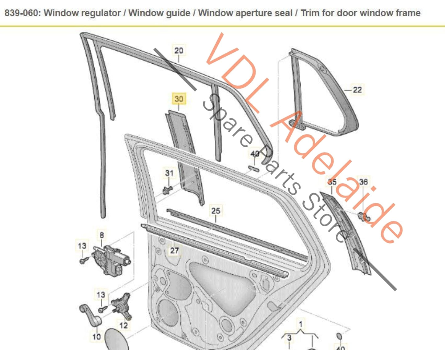 VW Golf GTi Mk7 Rear Left Exterior Trim for Door Window Frame 5G6839901B 5G6839901B