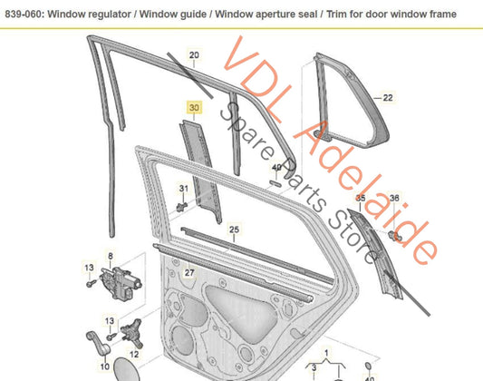 VW Golf GTi Mk7 Rear Left Exterior Trim for Door Window Frame 5G6839901B 5G6839901B