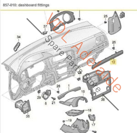VW Golf GTi Mk7 Left Dashboard Dash Trim Insert Inlay for RHD 5G2858418C CKK 5G2858418C