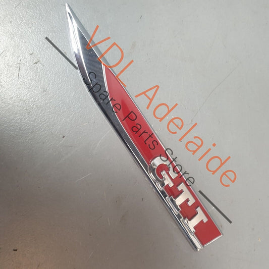 VW Polo GTi Mk5 6R Front Left Fender Guard GTI Badge, Chrome Shine Tornado Red 6C0853688A