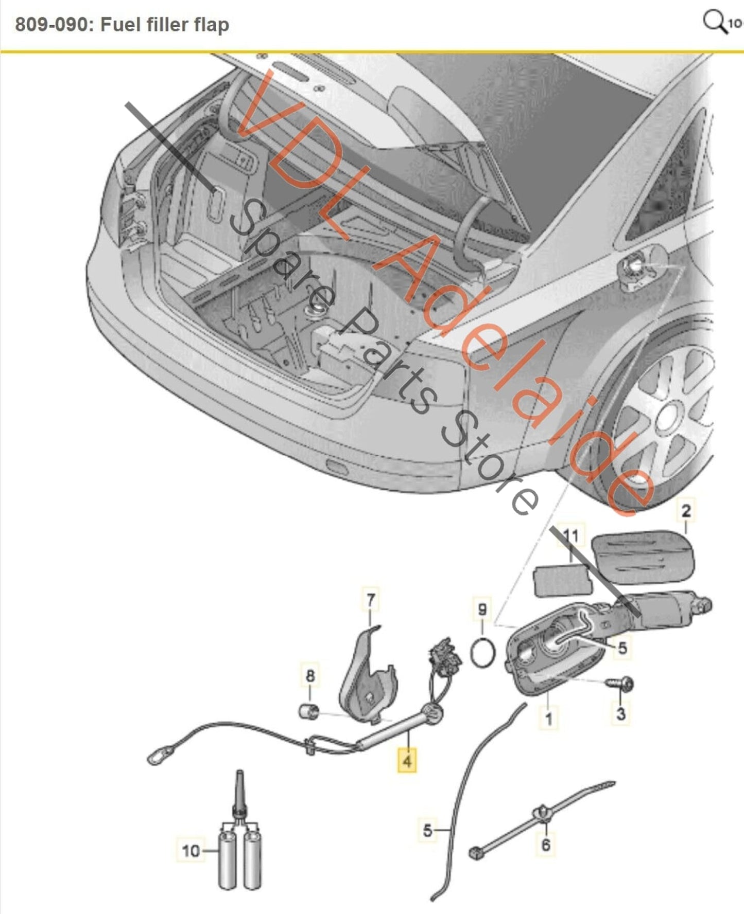 Audi A8 4H Petrol Gas Fuel Filler Flap Door Release Actuator 4H0810773C