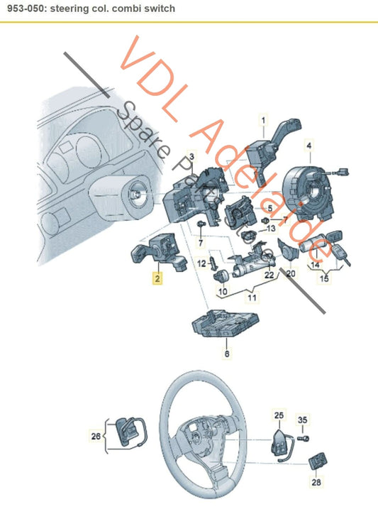 VW Golf MK5 R32 Indicator Cruise Dipped Beam Combination Switch 1K0953513G 1K0953513G