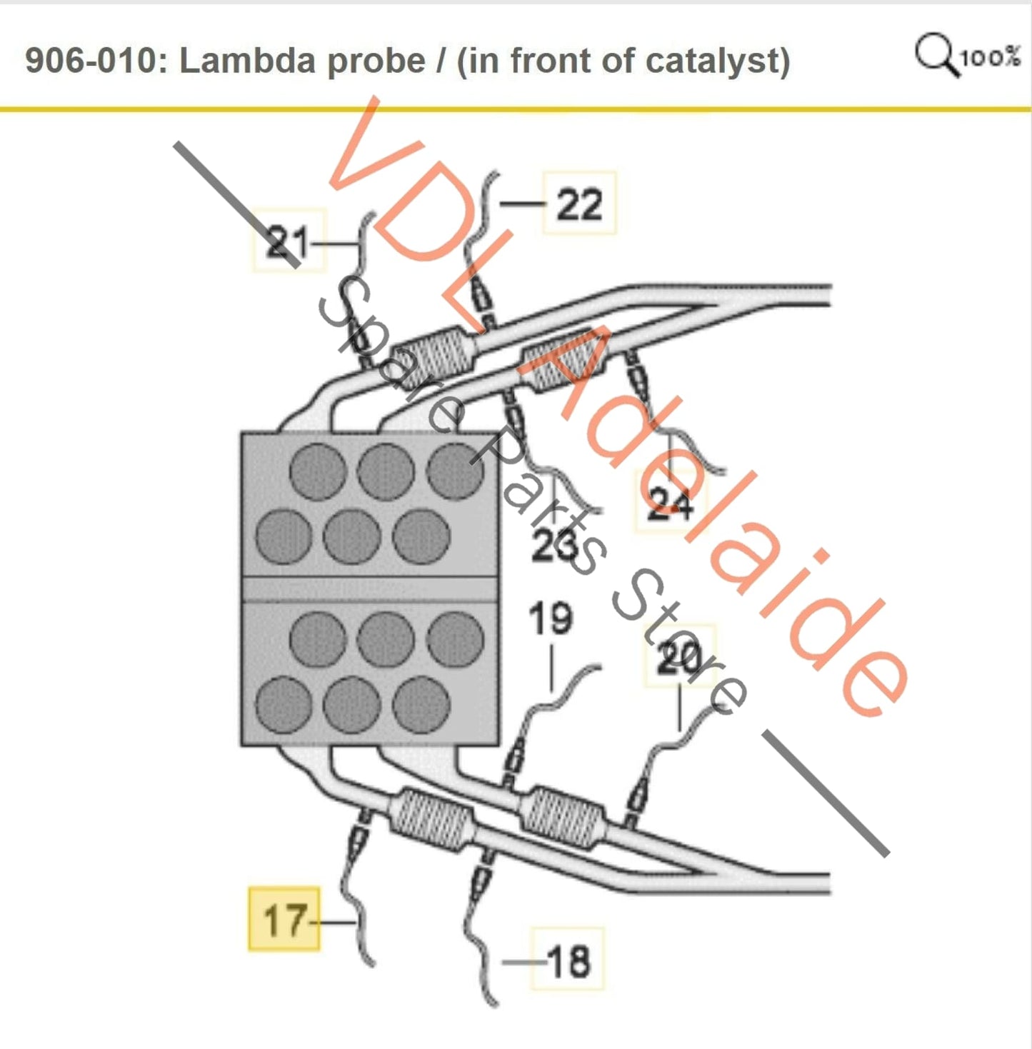 VW R36 Passat 3C B6 Front Left Before Cat Lambda Probe O2 Sensor 022906262AN 022906262AN