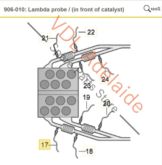 VW R36 Passat 3C B6 Front Left Before Cat Lambda Probe O2 Sensor 022906262AN 022906262AN