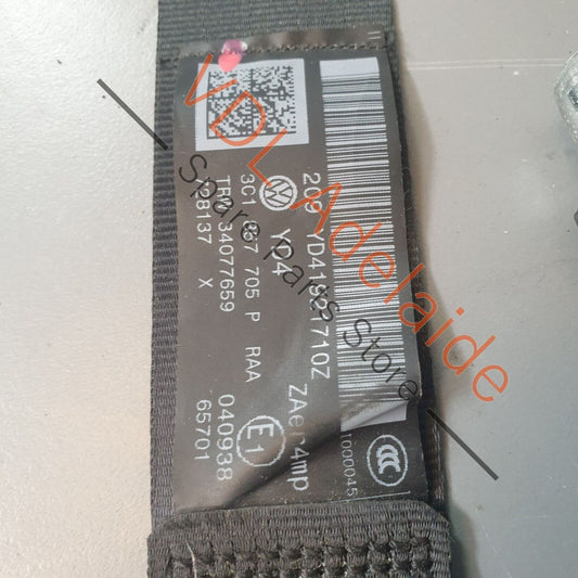 VW R36 Passat 3C B6 Front Left Three-Point Seat Safety Belt 3C1857705P RAA 3C1857705P