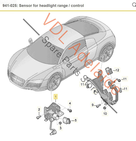Audi R8 42 Front Left LHS Suspension Level Sensor 420941273E