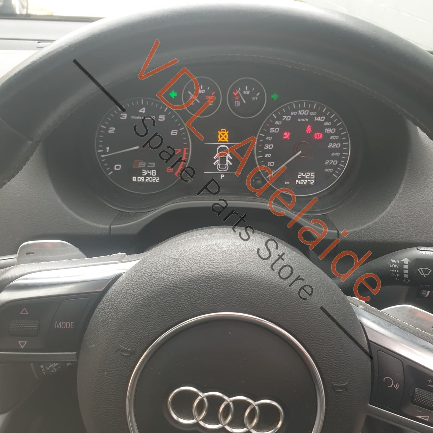 8P0854327B01C  Audi A3 S3 8P Left Side Windscreen Deflector Strip