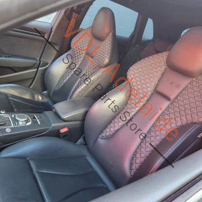     Audi RS3 8V Pair of Front Diamond Pattern Vented Leather Sport Seats