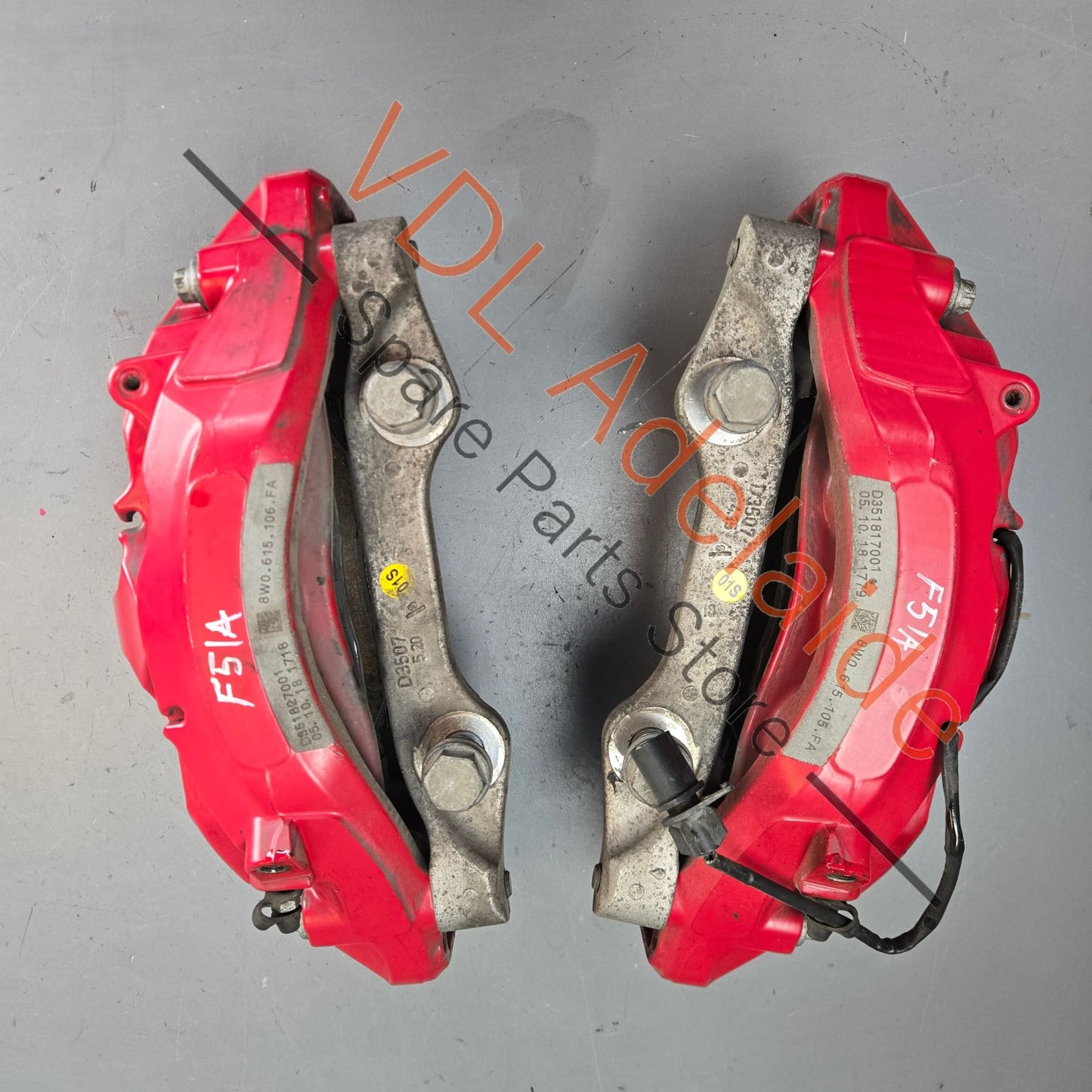 Audi RS5 F5 B9 Front 6 Piston Brake Caliper Pair Suit 375mm x 36mm Rotor