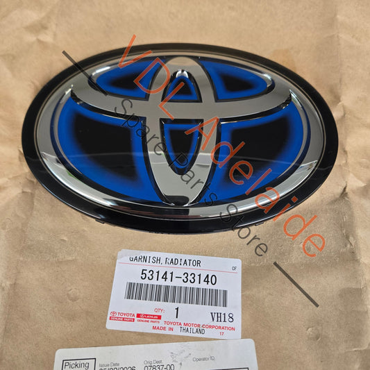 Toyota Genuine 53141-33140 Grille Badge Radiator Garnish Emblem, New