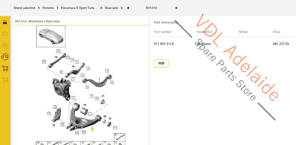 Porsche Panamera 971 2017-2020 Right Rear Lower Wishbone Suspension Control Arm 971505312E 971505376D     