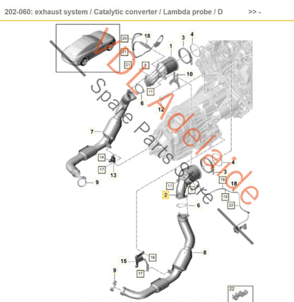 Porsche Panamera 971 V6 Catalytic Converter Right Side 971254350K 971254350K 9A7254350A 9A7254350D 9A7254350D 971254350 971131703K 