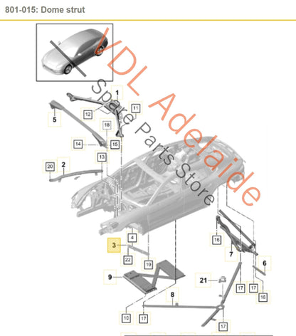 Porsche Panamera 971 Left & Right Sil Panel Underbody Brace