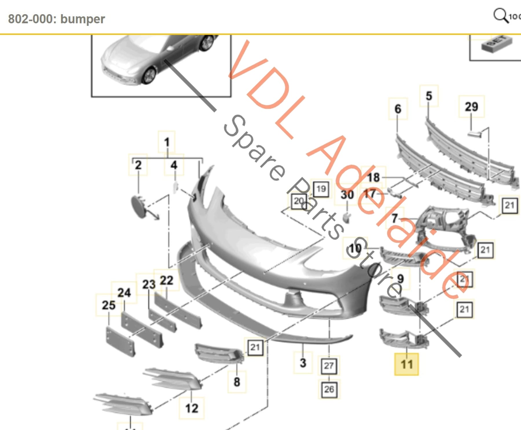 Porsche Panamera 971 Right Side Bumper ACC Radar Support Bracket 971807986B 971807986B 971807986BOK1     