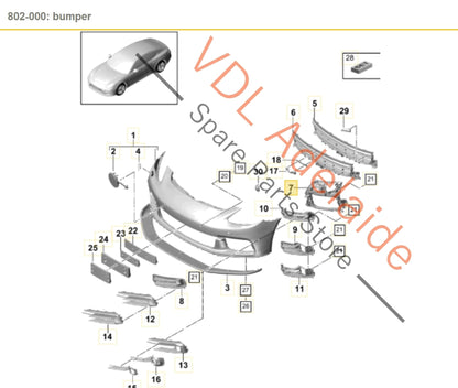 Porsche Panamera 971 Right Side Bumper Inner Support Bracket 971807682OK1