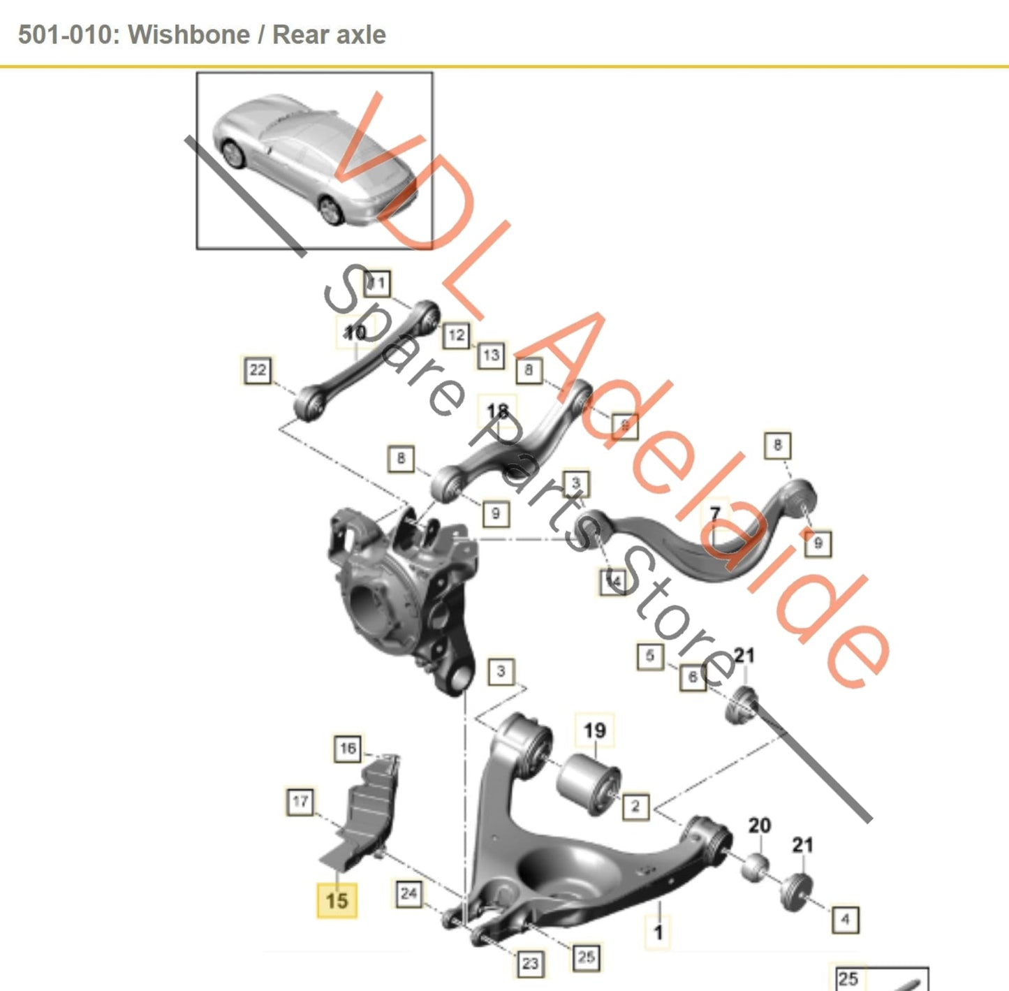 Porsche Panamera 971 Rear Left Suspension Wishbone Air Guide Trim 971505569A