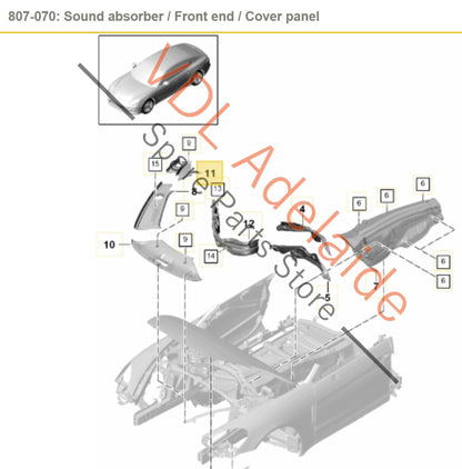 Porsche Panamera 971 Engine Compartment Cover Trim 971805284 Right