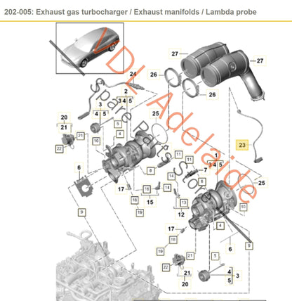 Audi Porsche Left Lambda Probe Sensor After-Cat 06M906265 8W0906265K PAC906265A PAC906265B