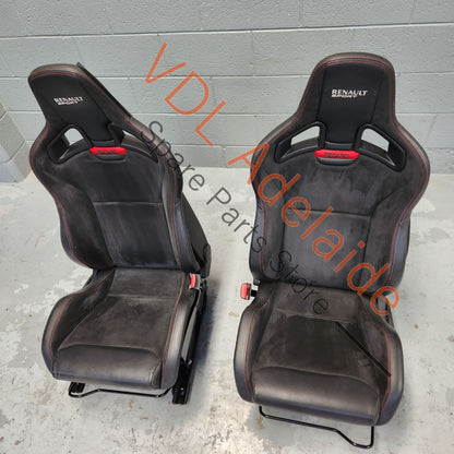 Pair of Recaro Sportster CS Alcantera Leather Black Front Seats Seat for 2dr Models w Airbag