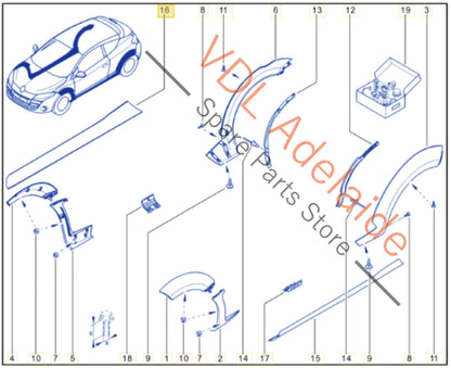 Renault Megane MK3 III RS250 RS265 RS275 Right Side Exterior Sill Trim Cover Molding Flare Bodykit