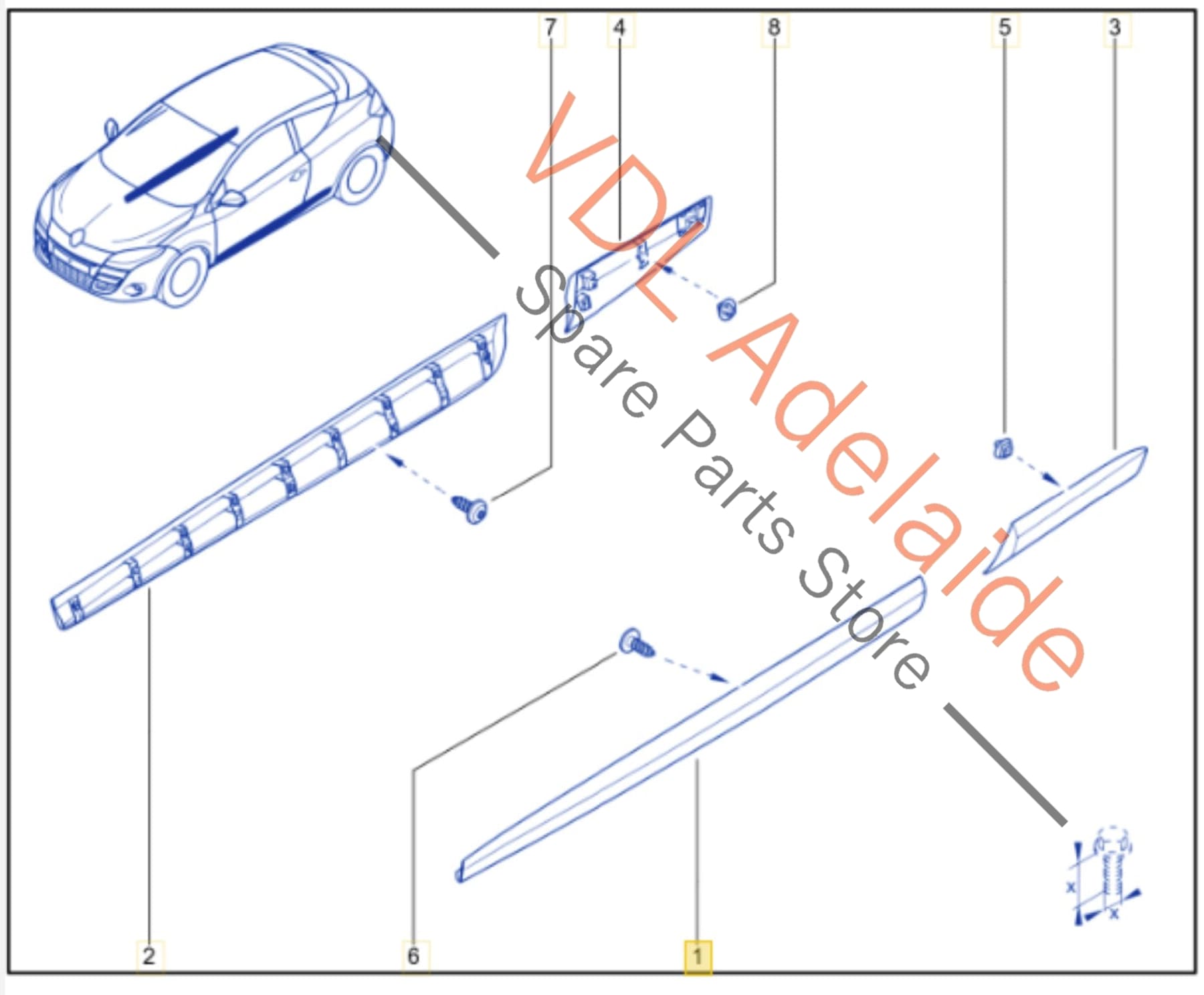 Renault Megane MK3 III RS250 RS265 RS275 Left Side Door Exterior Trim Molding Flare Bodykit